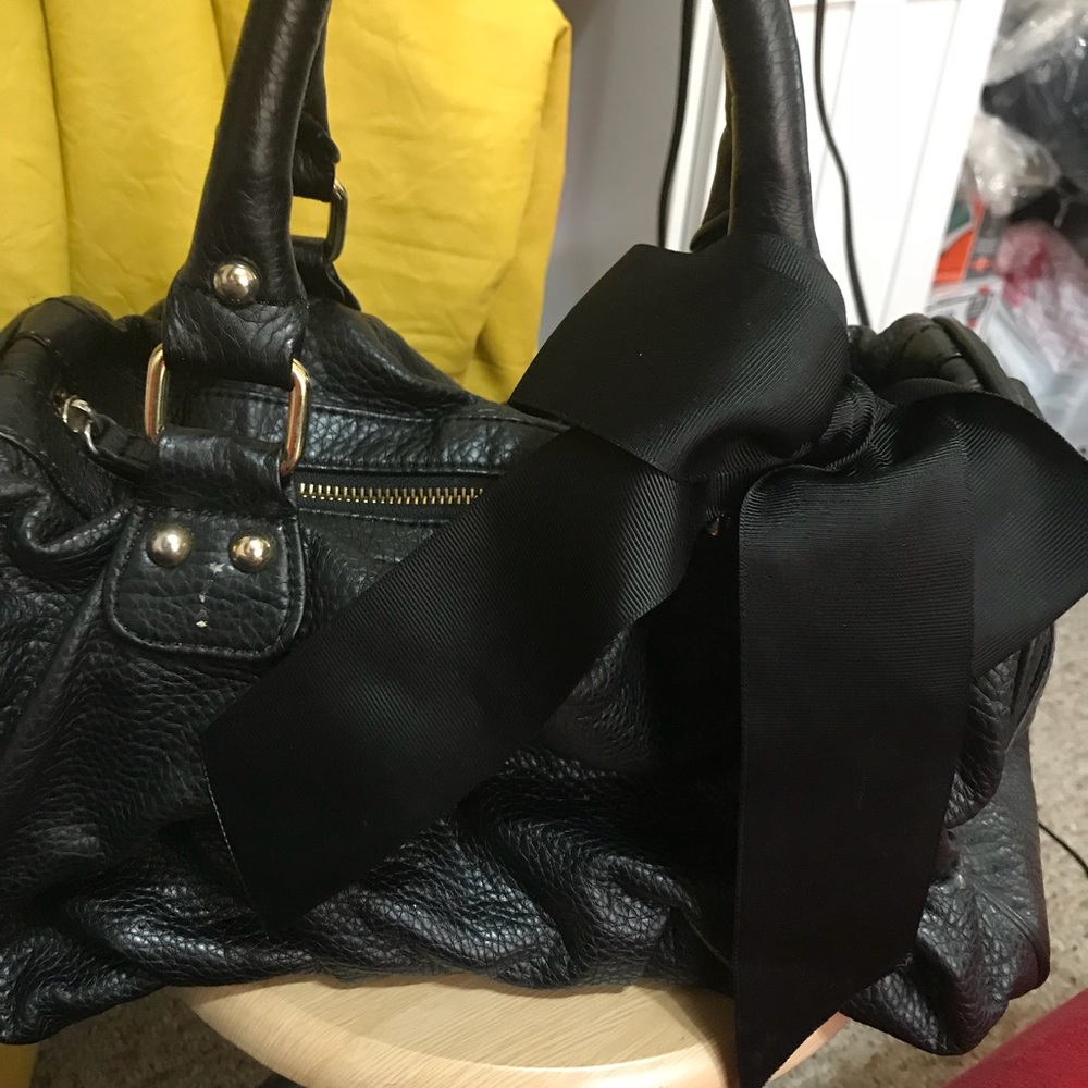 Steve Madden Black Bowler w/Bow